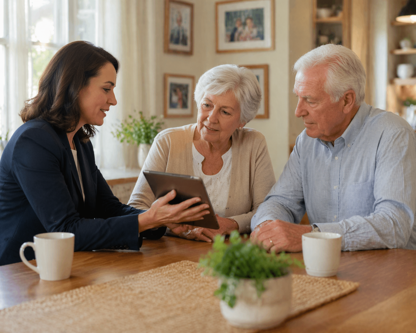 Sharing insights in a cozy home
